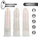 Dildo mit Saugnäpfen Lichtern und Vibration mit Fernbedienung Weiss Weiß 20,5 cm