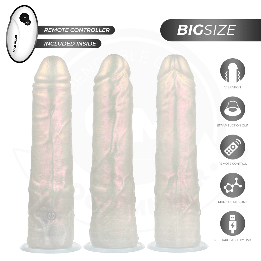 Dildo mit Saugnäpfen Lichtern und Vibration mit Fernbedienung Weiss Weiß 21,5 cm