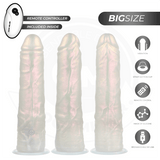 Dildo mit Saugnäpfen Lichtern und Vibration mit Fernbedienung Weiss Weiß 21,5 cm