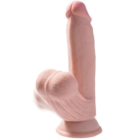 Dildo mit schwingenden Hoden Helle Haut 15,2 cm