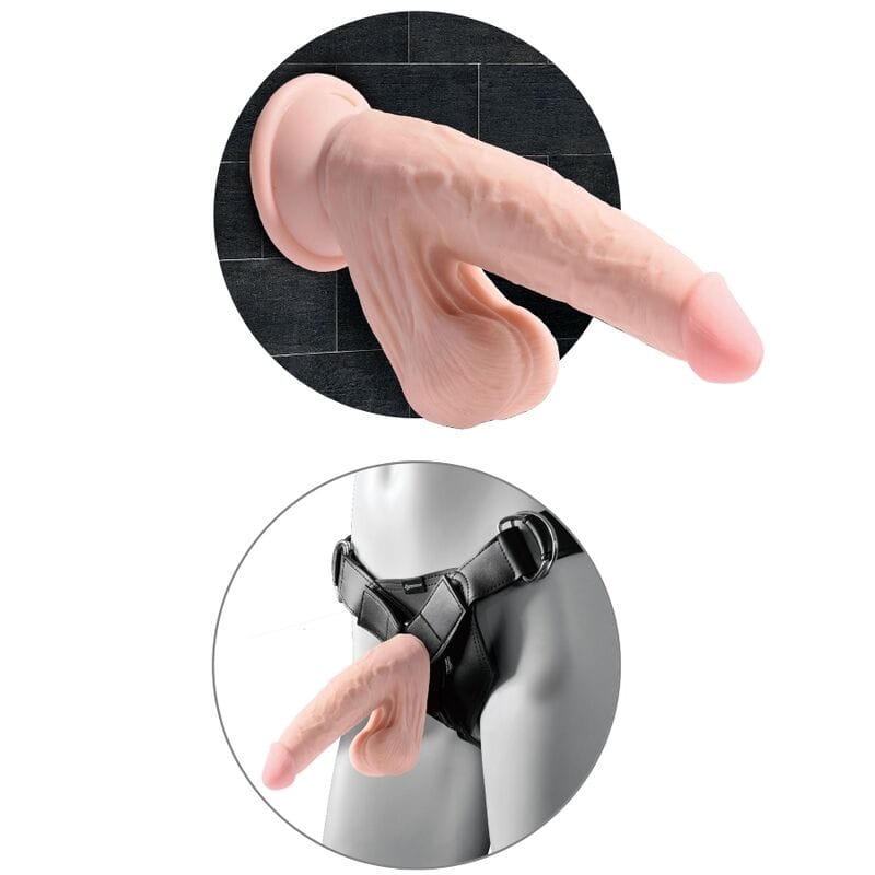 Dildo mit schwingenden Hoden Helle Haut 17,8 cm – Ansicht 4