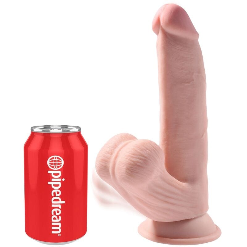 Dildo mit schwingenden Hoden Helle Haut 17,8 cm – Ansicht 2