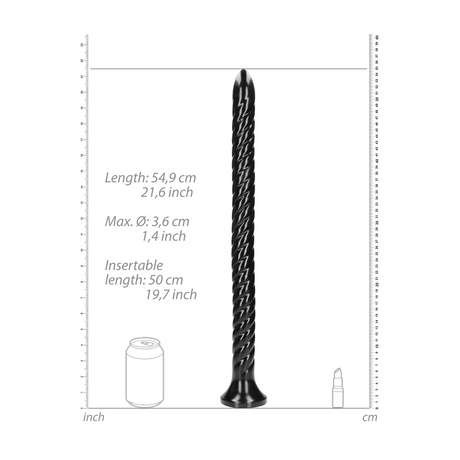 Dildo Ouch Anal Snake gedreht aus PVC Schwarz 50 x Ø 3,6 cm – Ansicht 3