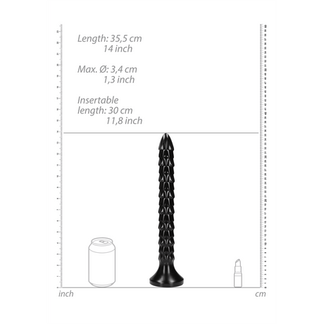 Dildo Ouch Anal Snake geschuppt aus PVC Schwarz 30 x Ø 3,4 cm – Ansicht 3