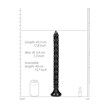 Dildo Ouch Anal Snake geschuppt aus PVC Schwarz 40 x Ø 3,4 cm – Ansicht 5