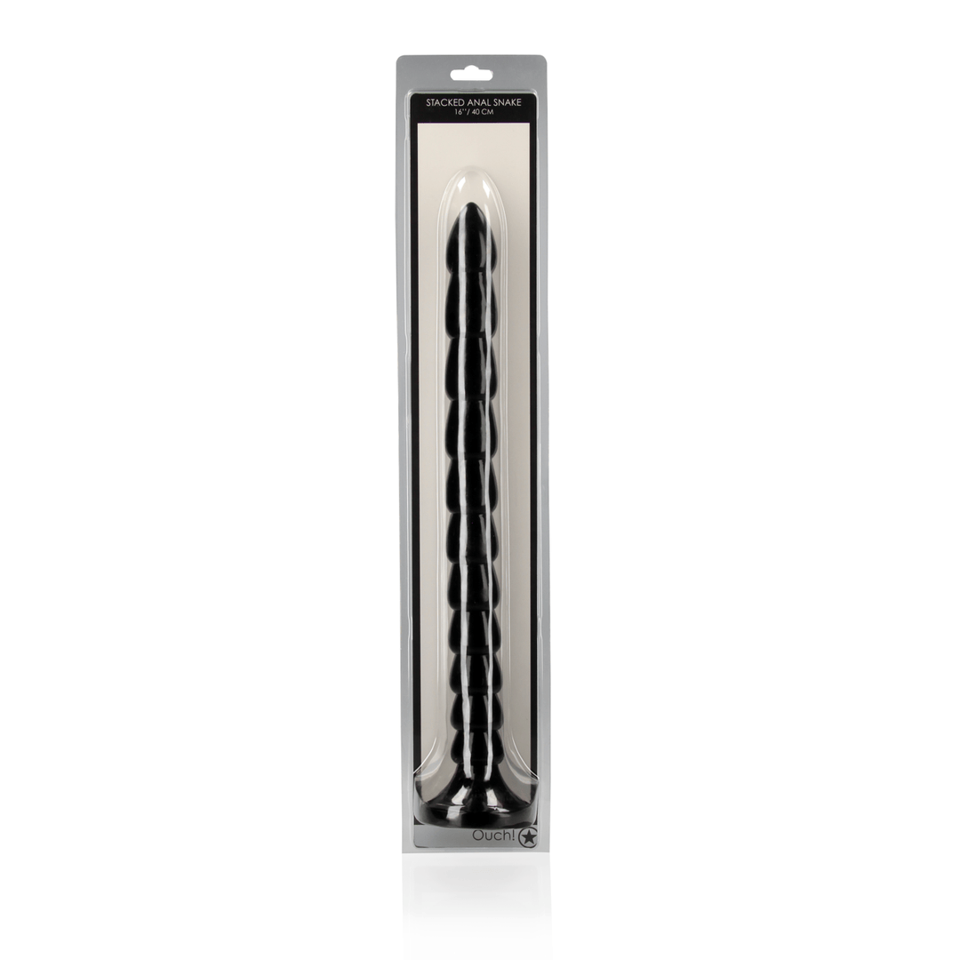 Dildo Ouch Anal Snake gestapelt aus PVC Schwarz 40 x Ø 3,5 cm – Ansicht 2