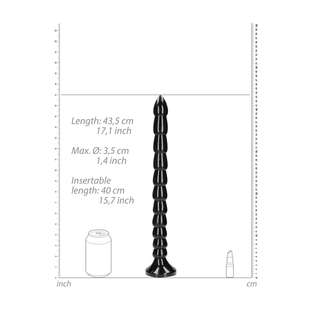 Dildo Ouch Anal Snake gestapelt aus PVC Schwarz 40 x Ø 3,5 cm – Ansicht 3