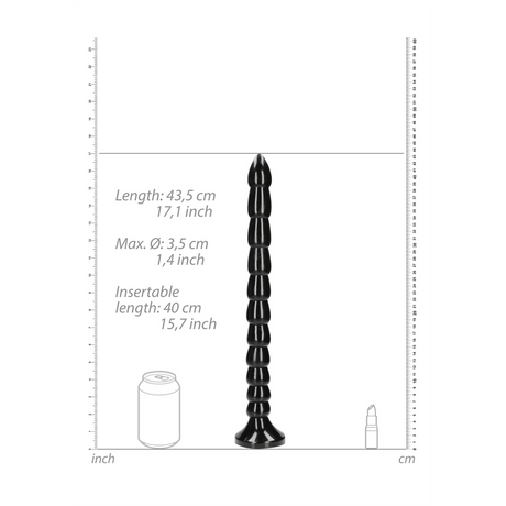 Dildo Ouch Anal Snake gestapelt aus PVC Schwarz 40 x Ø 3,5 cm – Ansicht 3