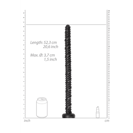 Dildo Ouch Ass Snake texturiert aus PVC Schwarz 51 x Ø 3,7 cm – Ansicht 3