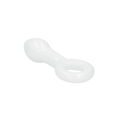 Analplug Plugger Glas mit Ring Weiß 6,6 x Ø 3 cm – Ansicht 7