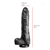 Dildo realistischer Gönner schwarz 25,5 x 4,9 cm