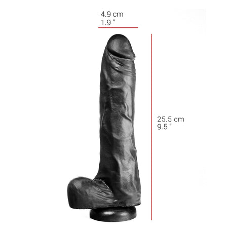 Dildo realistischer Gönner schwarz 25,5 x 4,9 cm