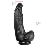 Dildo realistischer Gönner schwarz 26,5 x 6 cm