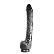 Dildo realistischer Gönner schwarz 37 x 4,4 cm