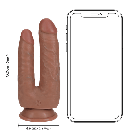 Dildo RealRock Double Trouble mit zwei Schäften und Saugfuß PVC 15,2 x Ø 4,5 cm – Ansicht 13
