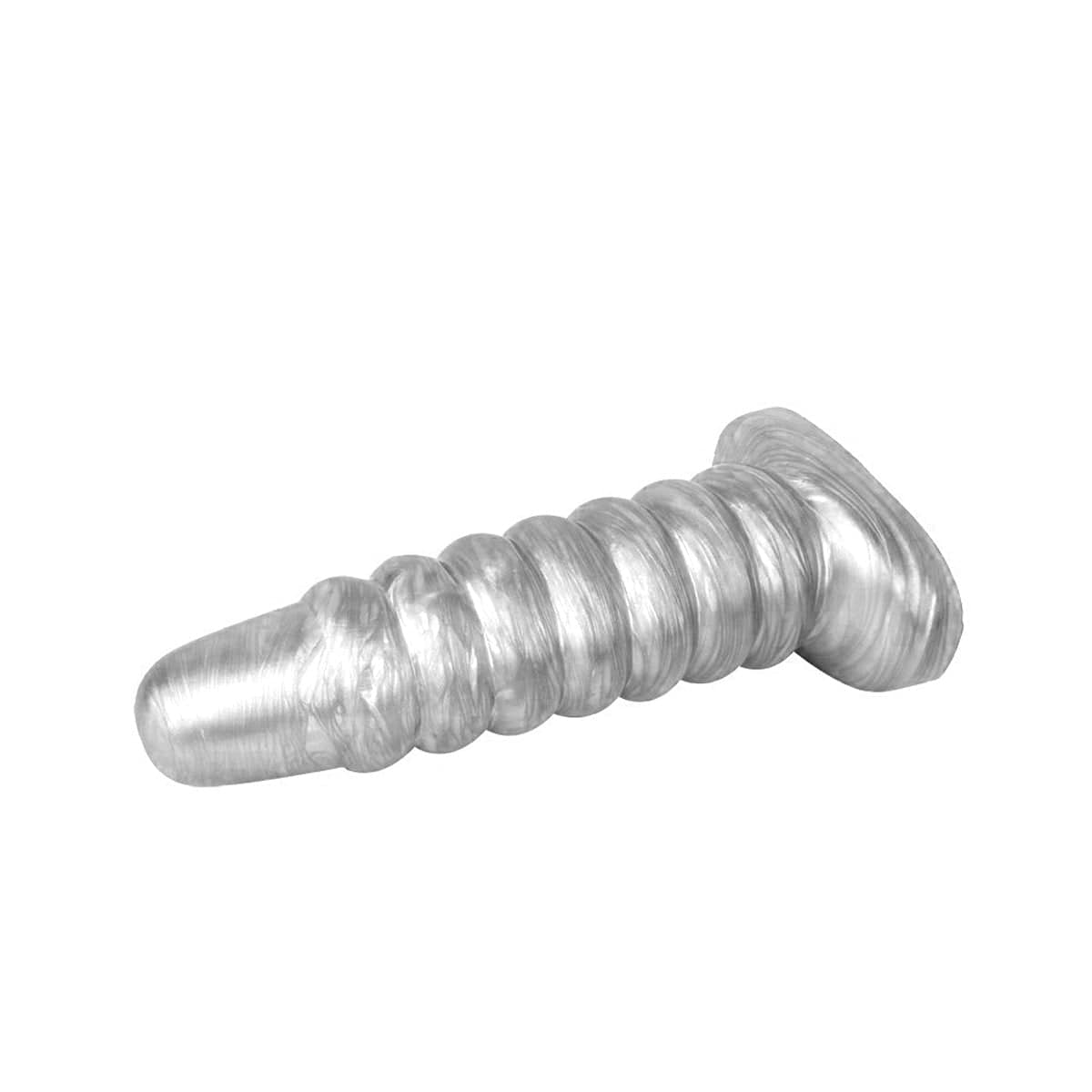 Dildo Silber Gerippt 22 x 6,2 cm