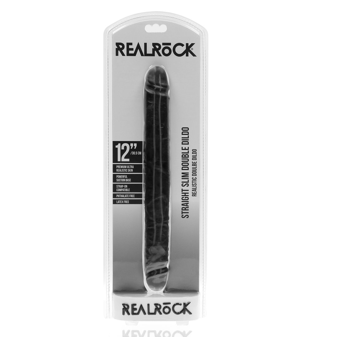 Dildo Slim doppelendig Schwarz 30,5 x Ø 3,8 cm – Ansicht 2