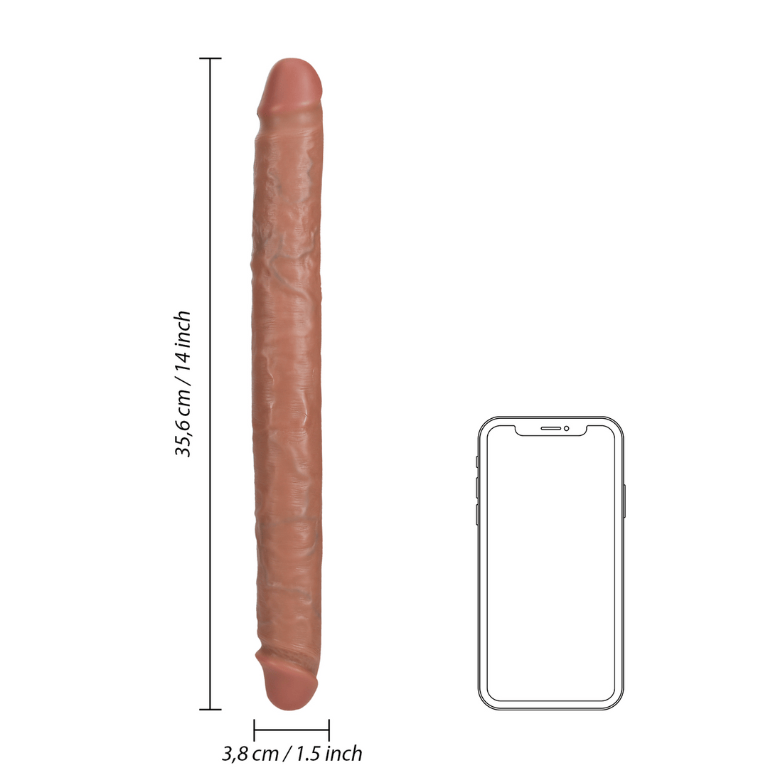 Dildo Slim doppelendig Schwarz 35,6 x Ø 3,8 cm – Ansicht 14