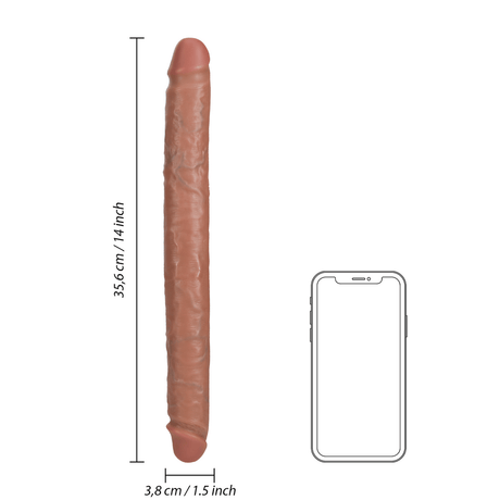 Dildo Slim doppelendig Schwarz 35,6 x Ø 3,8 cm – Ansicht 14