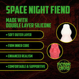 Dildo Space Night Fiend aus Silikon Weiß-Rot 18 x Ø 6,5 cm – Ansicht 3
