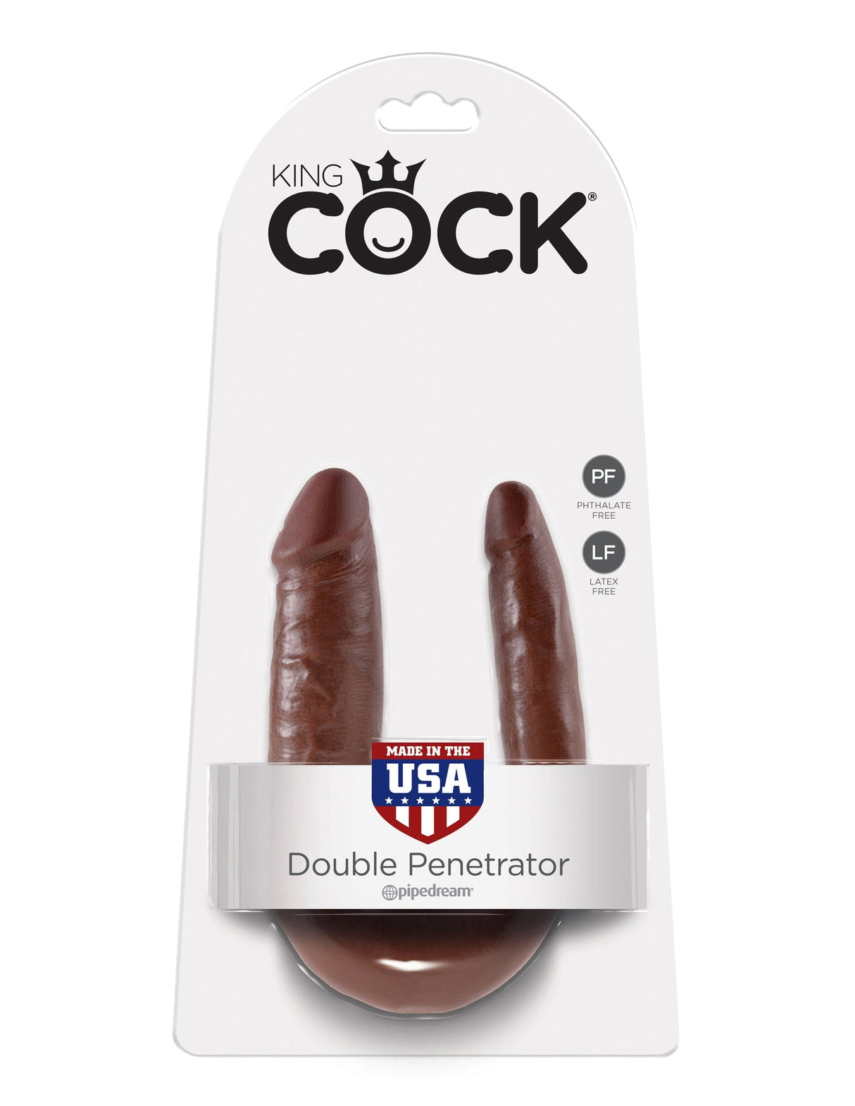 Doppeldildo Doppelstopfer 34 x 3 cm Braun