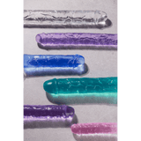 Doppeldildo RealRock Crystal Clear durchscheinend TPE Violett 34 x Ø 3,5 cm – Ansicht 3