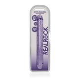 Doppeldildo RealRock Crystal Clear durchscheinend TPE Violett 34 x Ø 3,5 cm – Ansicht 2