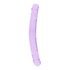 Doppeldildo RealRock Crystal Clear durchscheinend TPE Violett 34 x Ø 3,5 cm