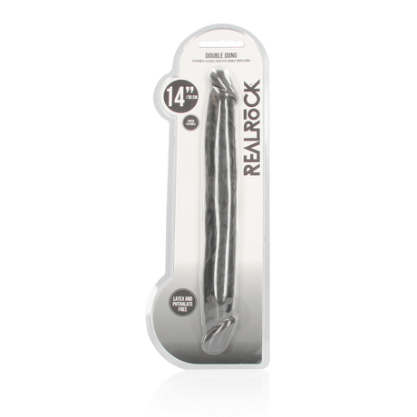 Doppeldildo RealRock Double Dong realistisch TPE Schwarz 35,6 x Ø 4,5 cm – Ansicht 2