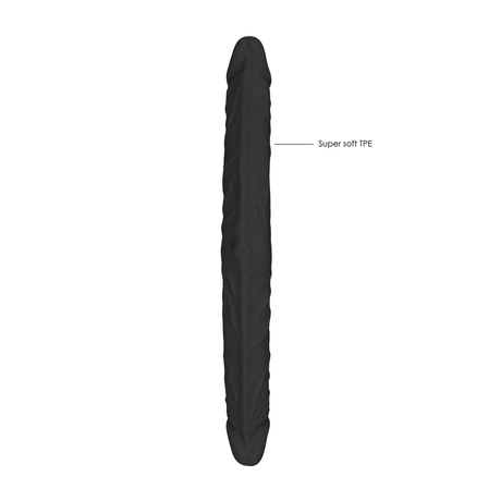 Doppeldildo RealRock Double Dong realistisch TPE Schwarz 35,6 x Ø 4,5 cm – Ansicht 5