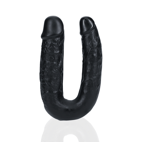 Doppeldildo RealRock U-Form realistisch mit Saugfuß PVC Schwarz 12,7 x Ø 3,2 cm – Ansicht 4