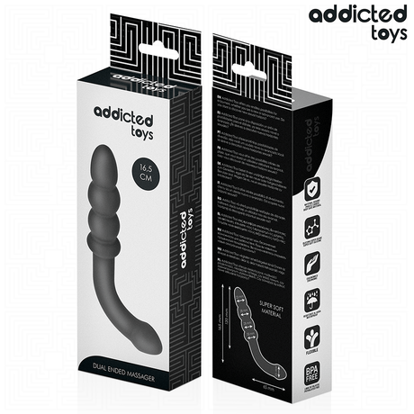 Doppelseitiger Anal-Massagestab Schwarz 16,5 x 2,7 cm