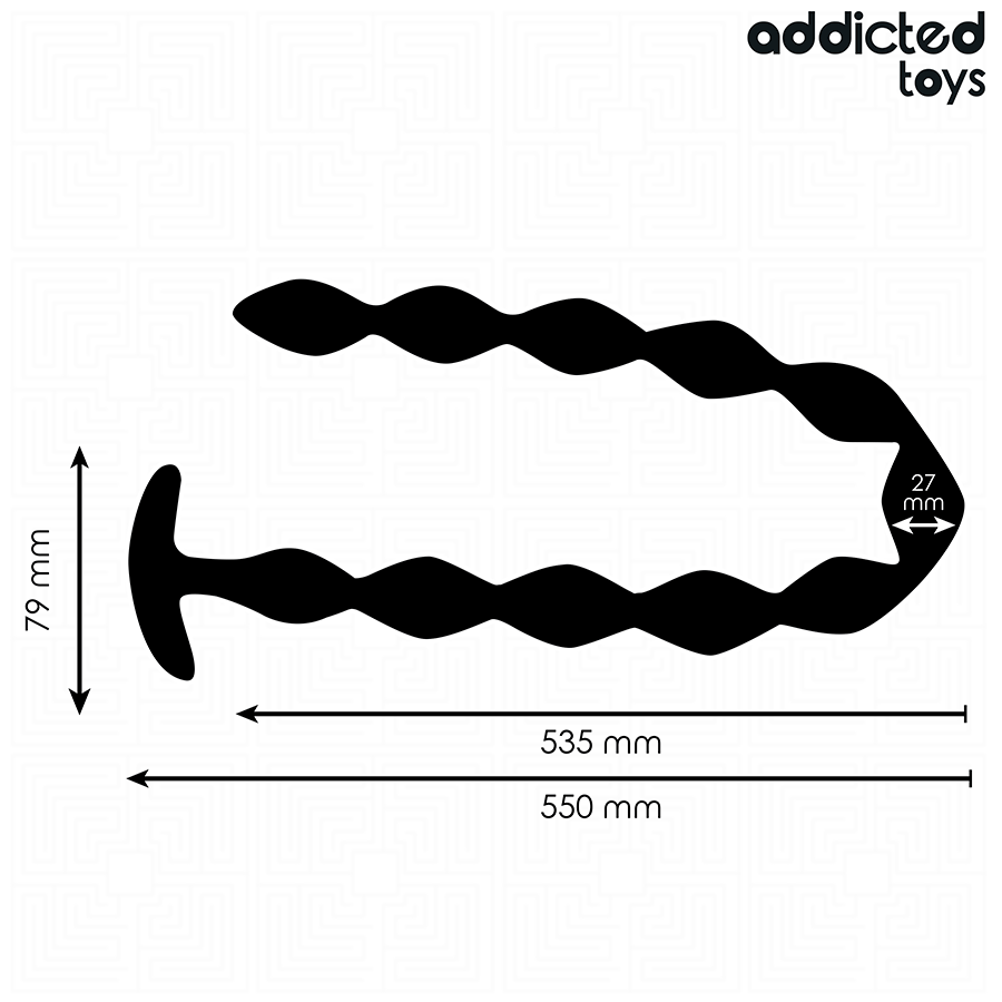 Extra langer Anal-Perlenstab Schwarz 53,5 x 2,7 cm