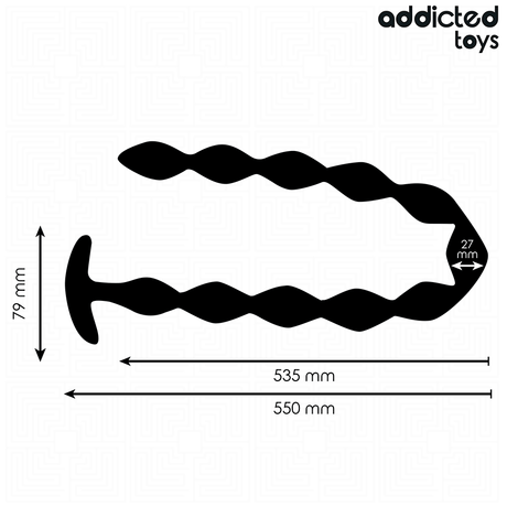 Extra langer Anal-Perlenstab Schwarz 53,5 x 2,7 cm
