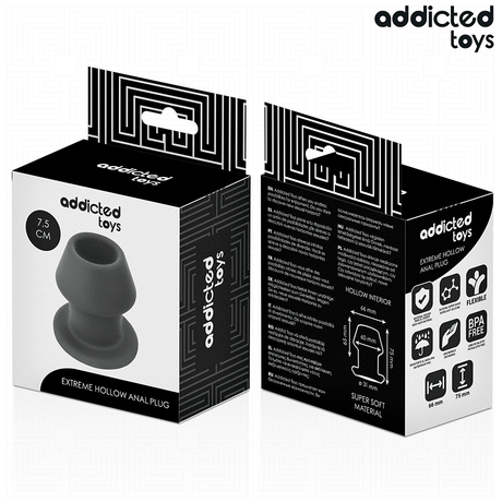 Extrem hohler Analplug Größe S Schwarz 7,5 x 6 cm