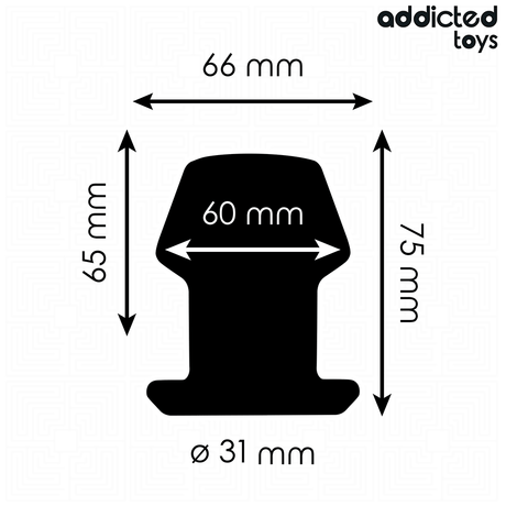 Extrem hohler Analplug Größe S Schwarz 7,5 x 6 cm
