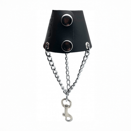 Fallschirm aus Leder mit Ketten Schwarz 5,5 x 3,2 cm – Ansicht 3