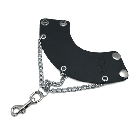Fallschirm aus Leder mit Ketten Schwarz 5,5 x 3,2 cm – Ansicht 2