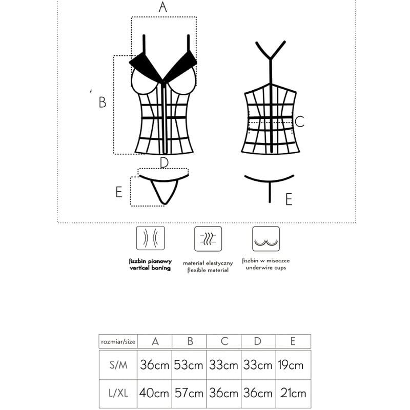 Fashion Laura Korsett + String L/XL Schwarz – Ansicht 6