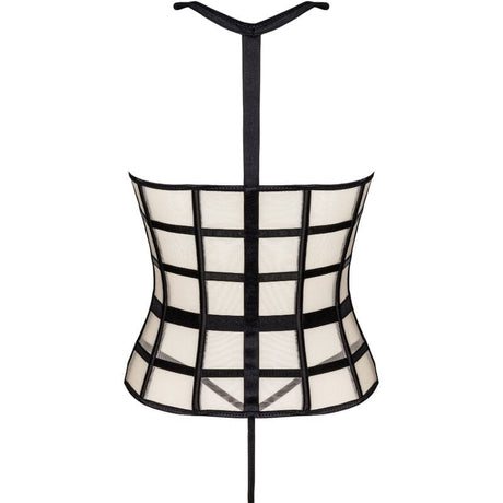 Korsett Laura mit offenen Cups und String Schwarz L/XL – Ansicht 4