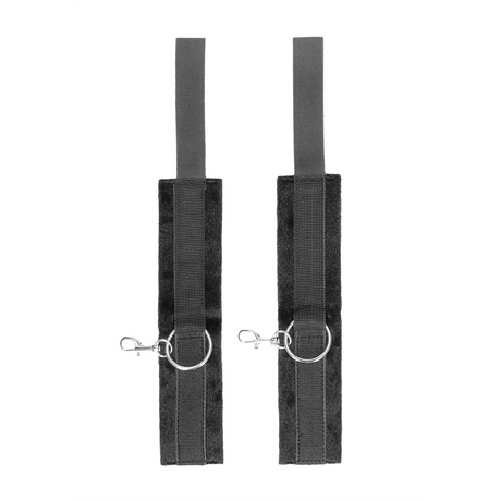 Fesseln Ouch für Hand oder Fuß Black and White mit Klettverschluss 33 cm Schwarz – Ansicht 5