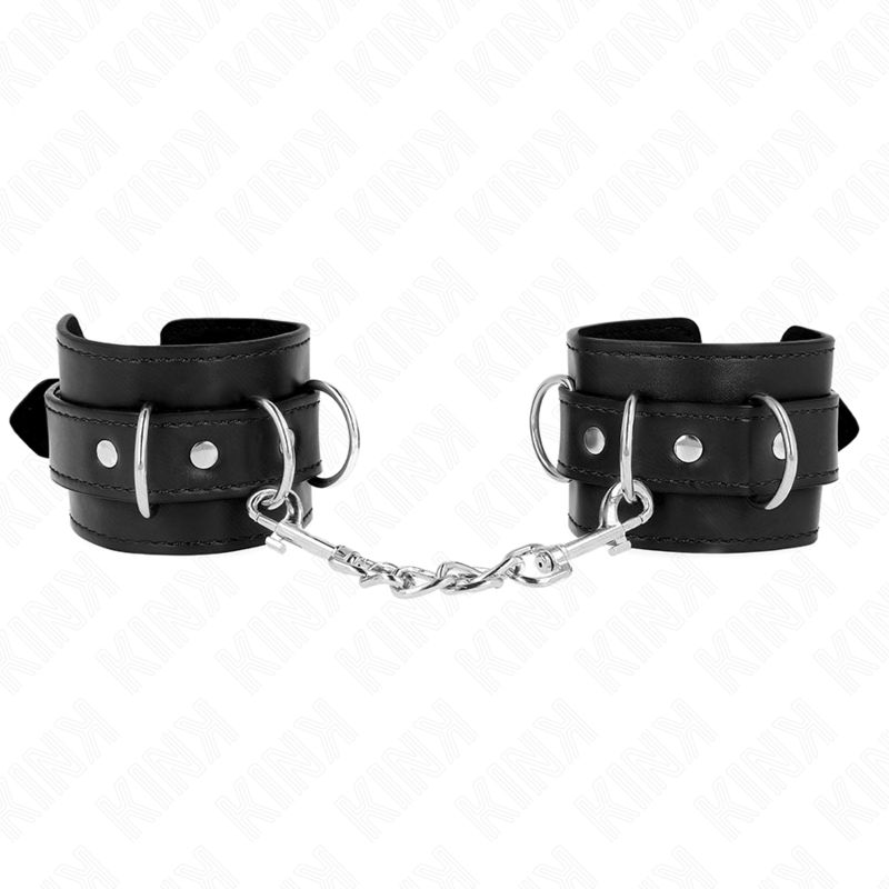 Fesselset 3 D-Ring Handgelenkfesseln Verstellbar Schwarz 17,5 cm – Ansicht 2