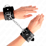 Fesselset 3 D-Ring Handgelenkfesseln Verstellbar Schwarz 17,5 cm