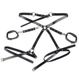 Fesselset 953690 Handschellen mit Bondage-Gürtel Schwarz Eine