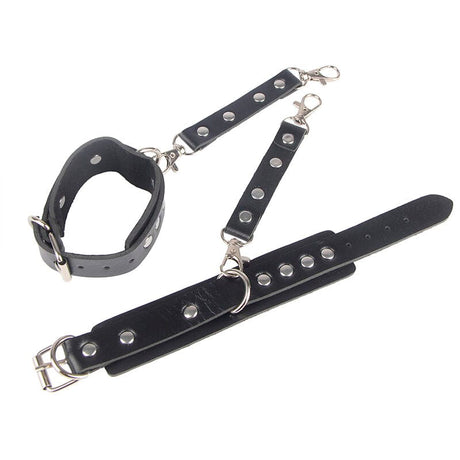Fesselset 953690 Handschellen mit Bondage-Gürtel Schwarz Eine