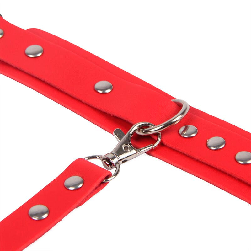 Fesselset 953706 Handschellen mit Bondage-Gürtel Rot Eine