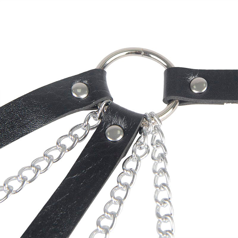 Fesselset 953713 Punk Bondage Gürtel Metallschnalle Schwarz Eine