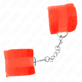 Fesselset Beginner Pelzhandmanschetten Rot – Ansicht 3
