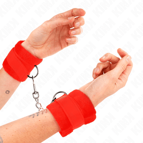 Fesselset Beginner Pelzhandmanschetten Rot