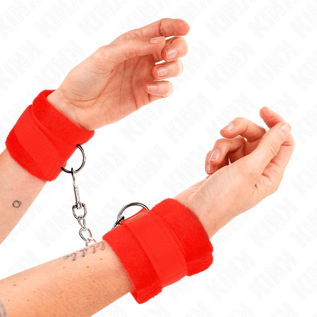 Fesselset Beginner Pelzhandmanschetten Rot